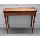 A late George III partridgewood inlaid rosewood card table,