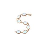 A 9ct gold and synthetic opal bracelet, in an oval link design,