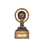 A continental bronze mantel clock, 19th century,