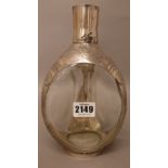 A silver mounted Haig whisky bottle, with engraved decoration,