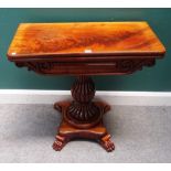 A Regency mahogany card table,