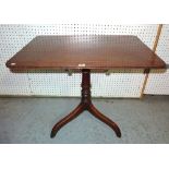 An early Victorian mahogany occasional table, the rectangular top on tripod base, 83cm x 68cm high.