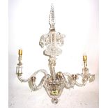 A group of four 20th century cut glass wall lights (a.f), 65cm high.