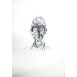 Alberto Giacometti (1901-1966), Head study, lithograph, signed, unframed, 55cm x 37.5cm.