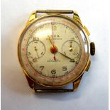 An Oska gold, circular cased gentleman's chronograph wristwatch,