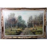 Henri Joseph Pauwels (1903-1983), Wooded landscape, oil on canvas, signed, 62cm x 100cm.