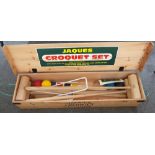 A modern Jaques croquet set, cased.