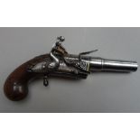A late 18th century 'Powell' flintlock Cannon barrel pistol, .