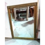 A large 20th century rectangular gilt framed mirror, 110cm wide x 145cm high.