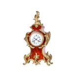 A French Louis XV style gilt metal mounted tortoiseshell eight-day bracket clock,