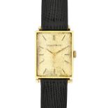 A Jaeger-Le Coultre gold rectangular cased gentleman's wristwatch,