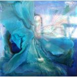 Elan Vitale (contemporary), Aqua Angelis; Fathom, a pair, aerospace enamel on canvas, unframed,