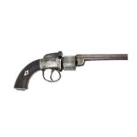 An English transitional revolver, 19th century,