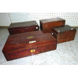 A 20th century mahogany and brass strung writing slope,