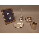 Silver and silver mounted wares, comprising; a twin handled sugar bowl and a matching milk jug,