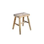 "W Birch Wycombe 1914"; a 19th century elm and beech stool,