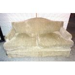 A 20th century grey upholstered hump back two seat sofa, 169cm wide.