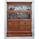 The Globe-Wernicke Co Ltd; a teak framed bookcase,