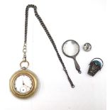 A silver cased, key wind, openfaced gentleman's pocket watch, London 1861,