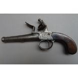 An 18th century flintlock pocket pistol by James Barbar, London,