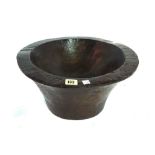 A 20th century hardwood dug out bowl, 40cm wide.