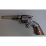 An Ethan Allen side hammer six shot cylinder revolver, circa 1861, with octagonal barrel,