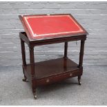 A 19th century and later mahogany reading table,