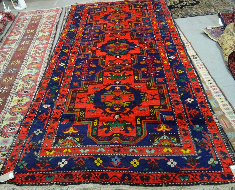 A modern Caucasian rug of Kazak design, 287cm x 150cm. - Image 3 of 5