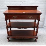 Maple & Co Ltd; a late 19th century walnut buffet,