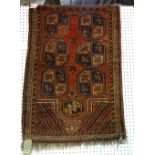 An Afghan Kazil Ayak Prayer rug, 109cm x 79cm.