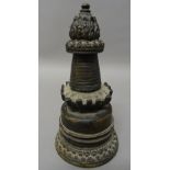 A Himalayan bronze stupa, 15th century,