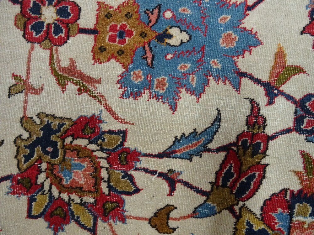 Isfahan carpet, Persian, the ivory field with all over palmette and floral sprays, - Image 5 of 6