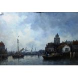 Jan Van Couver (1836-1909), Zaandam, oil on board, signed, 34cm x 49cm.