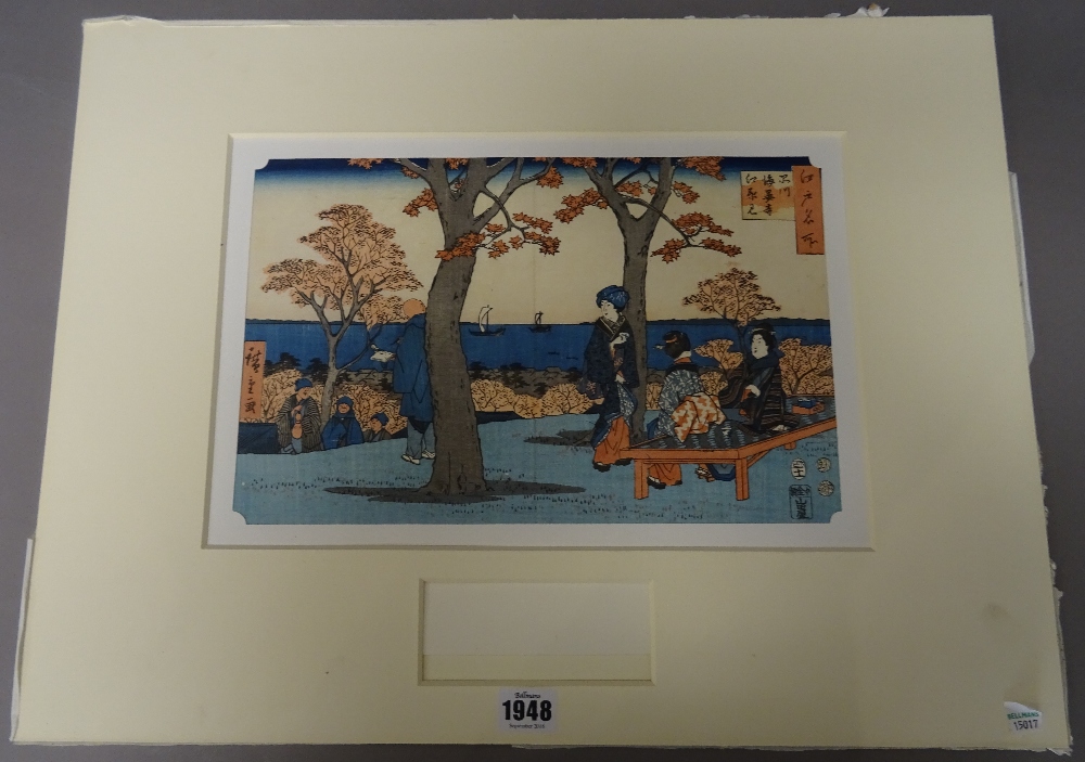 Ando Hiroshige ( 1797-1858), two woodblock prints, aiban,