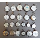 A quantity of Victorian and later silver cased pocket watches and lady's fob watches, (a.f.), (qty).