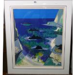 Camille Hilaire (1916-2004), Coast; Fountain, two colour lithographs, both signed and numbered,