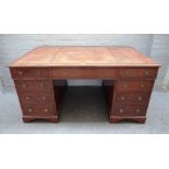 A mid-18th century style mahogany partner's desk,