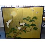 A Japanese four-section hanging screen,