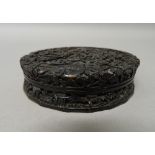 A Chinese export tortoiseshell circular snuff box and cover, mid 19th century,