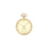 A Tavannes Watch Co gold cased, keyless wind, openfaced dress watch,