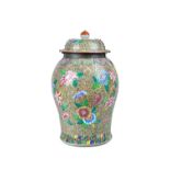 A Large Chinese famille-rose baluster jar and cover, 19th century,