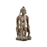 A Baule tribal wooden maternity figure group,