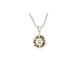 A diamond set single stone pendant,