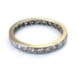 A diamond set full eternity ring, mounted with circular cut diamonds, ring size N.