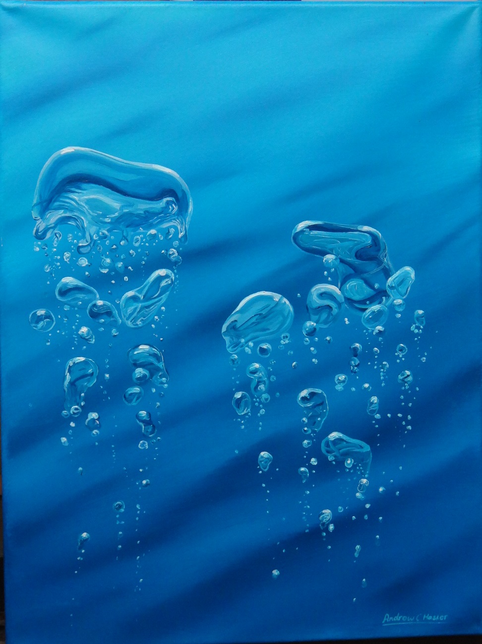 Andrew C. Hesler (contemporary), Water, oil on canvas, signed, unframed, 39cm x 30cm.