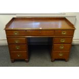 A 19th century mahogany campaign desk,