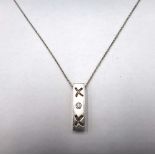 A Tiffany & Co Paloma Picasso silver and diamond set single stone pendant necklace,