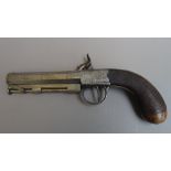 A 19th century percussion pistol by Gasquoine & Dyson, with octagonal steel barrel,