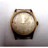 A Record 9ct gold circular cased gentleman's wristwatch, with a signed jewelled lever movement,