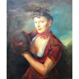 ** Slater (20th century), Portrait of a lady, oil on canvas, signed and dated '28, 75cm x 62cm.